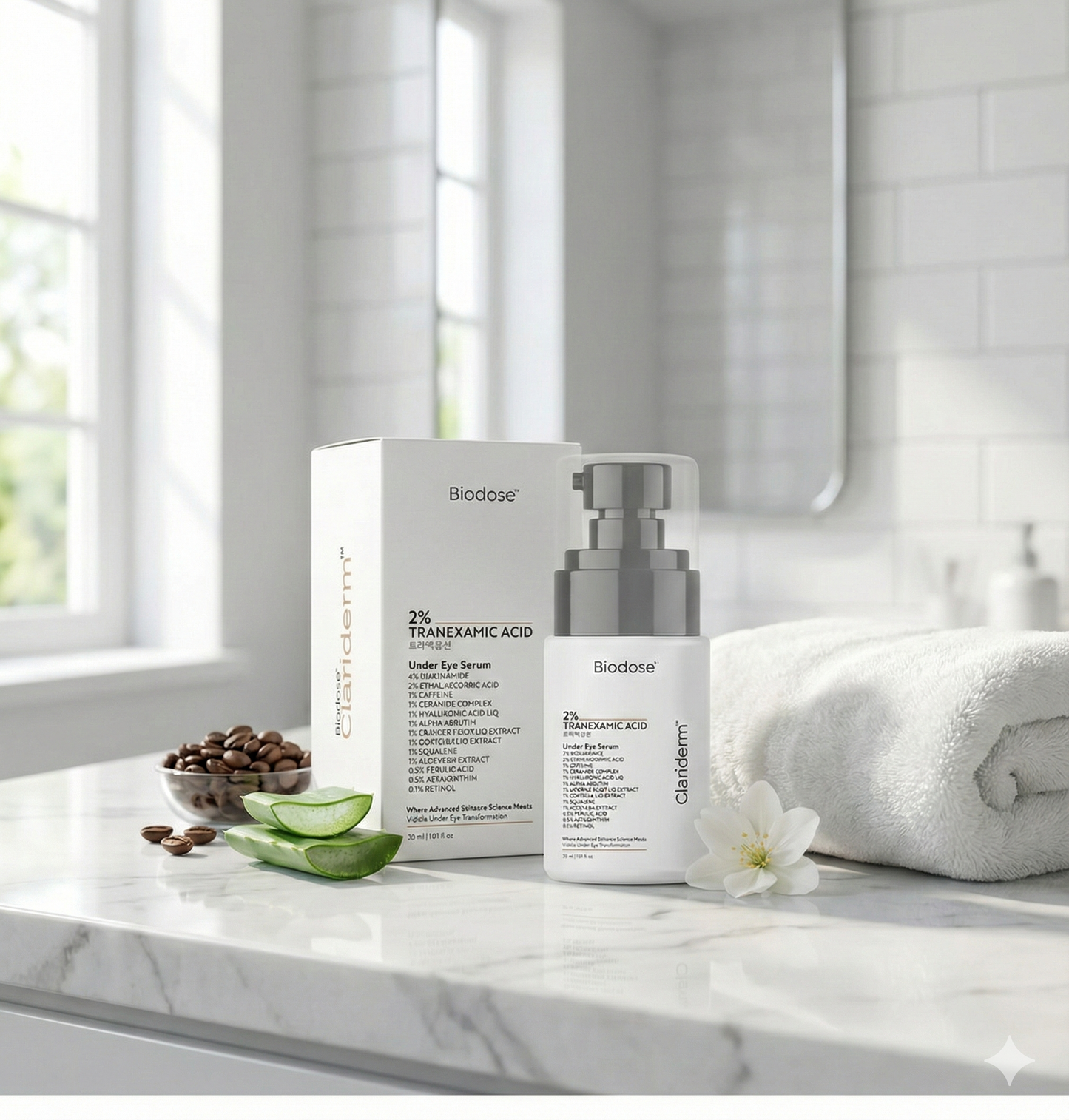 Remove dark circles under the eyes, you can use your Biodose Clariderm Serum