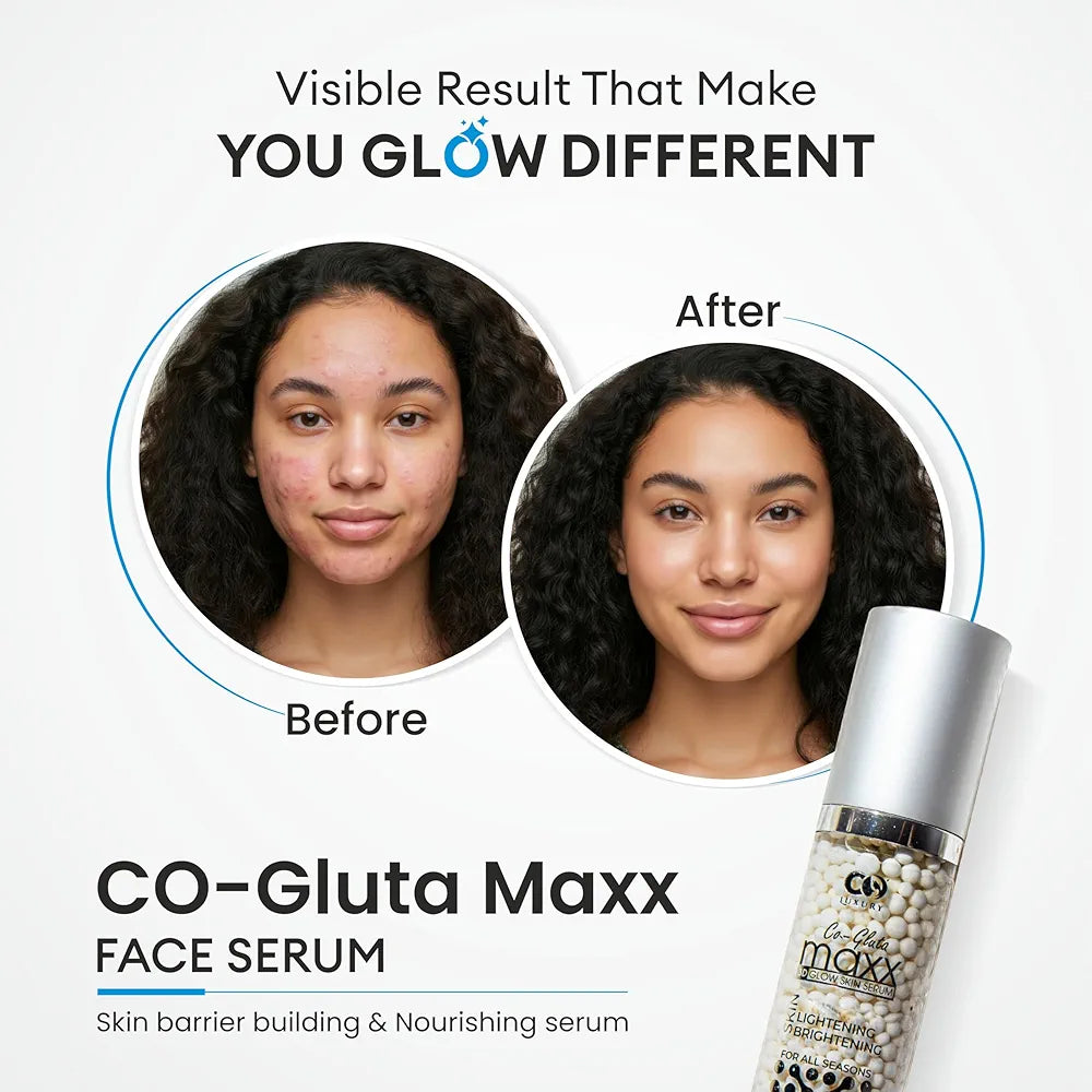 ✨ Co Luxury Glutathione 3D Glow Skin Serum | Reduces Acne, Dark Spots, Pigmentation | Brightens & Smooths Skin (50 ml) ✨