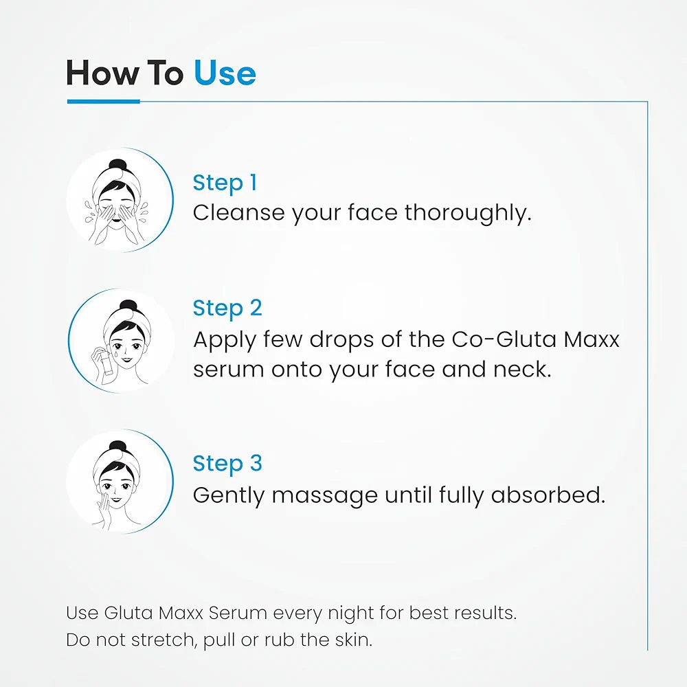 ✨ Co Luxury Glutathione 3D Glow Skin Serum | Reduces Acne, Dark Spots, Pigmentation | Brightens & Smooths Skin (50 ml) ✨