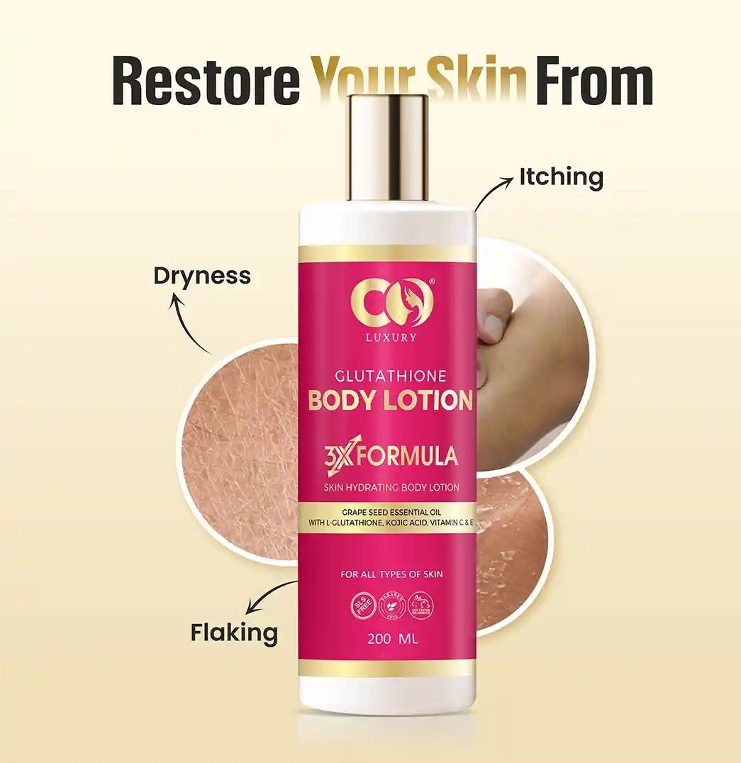 CO Luxury Glutathione Body Lotion (200ml) – 3X Formula for Deep Hydration & Radiant Skin Glow