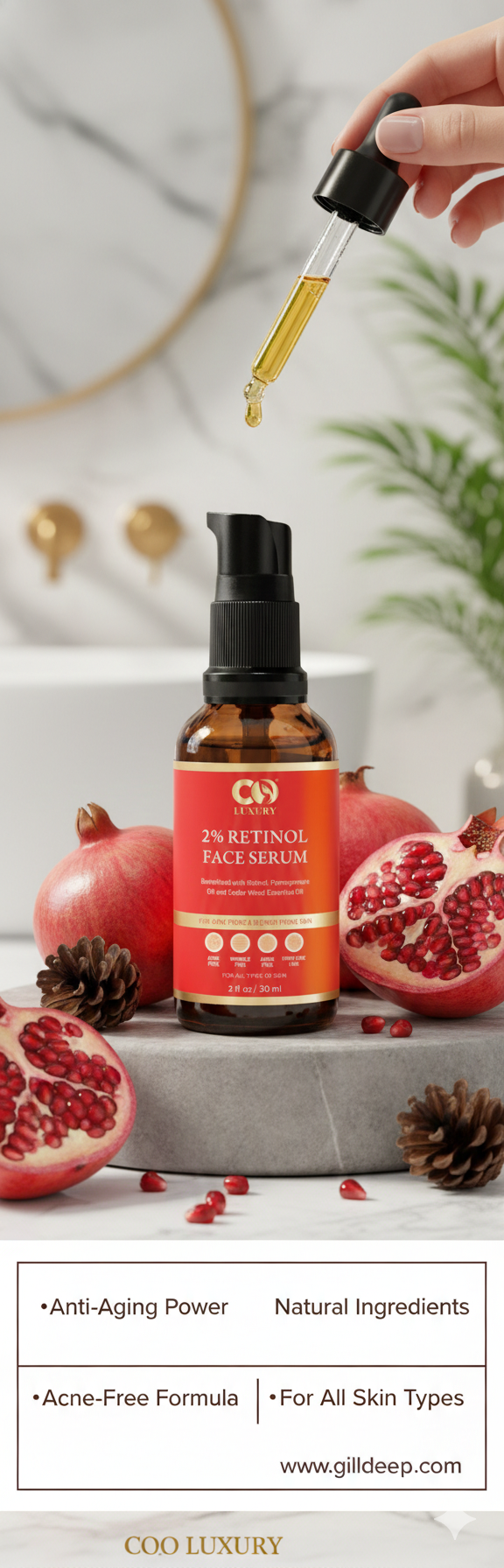 CO LUXURY 2% Retinol Face Serum 30ml
