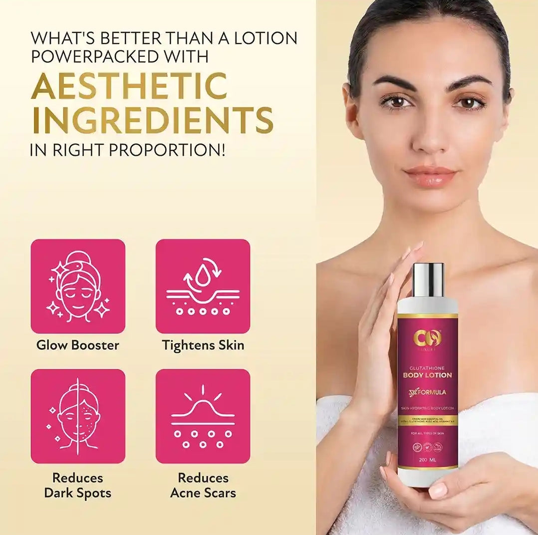 CO Luxury Glutathione Body Lotion (200ml) – 3X Formula for Deep Hydration & Radiant Skin Glow